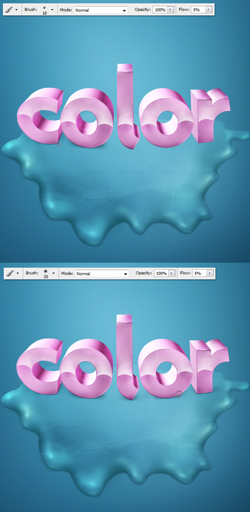 3D текст c фантастическими цветами — Часть I